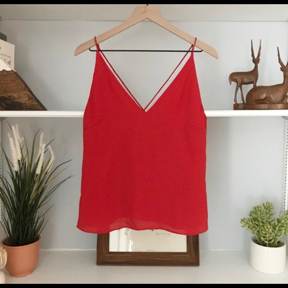 H&M  |  Red Double V-Neck Strappy Tank  |  4